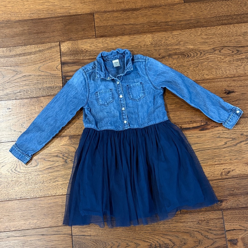 Denim and Navy Tulle Dress